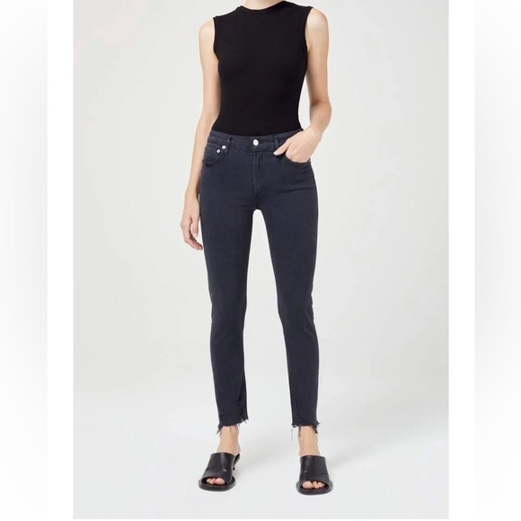 AGOLDE Toni Mid Rise Straight Jeans Feral Wash hem distressing Size 29 - Picture 1 of 12